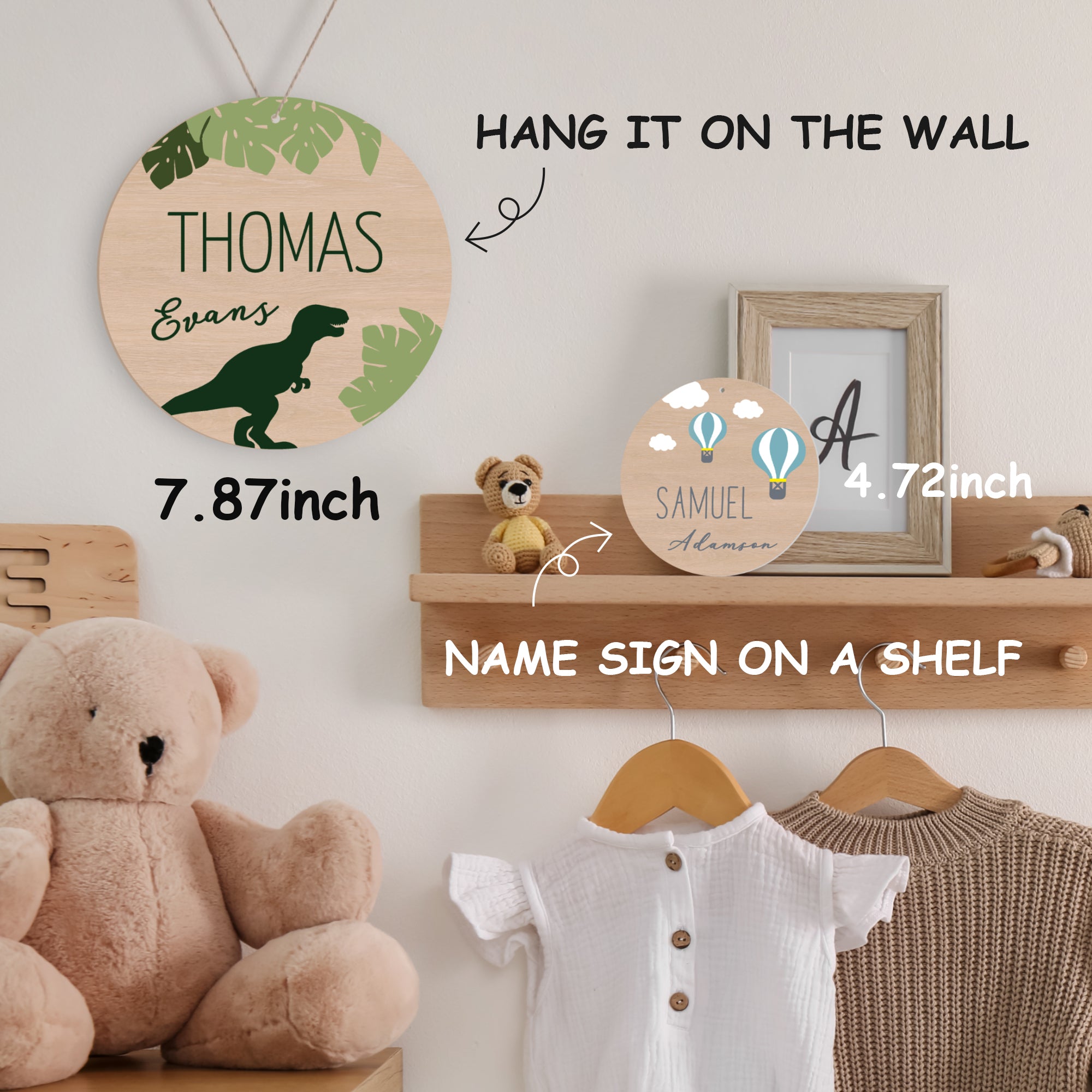 Personalized Newborn Baby Name Sign (Blue Balloon)
