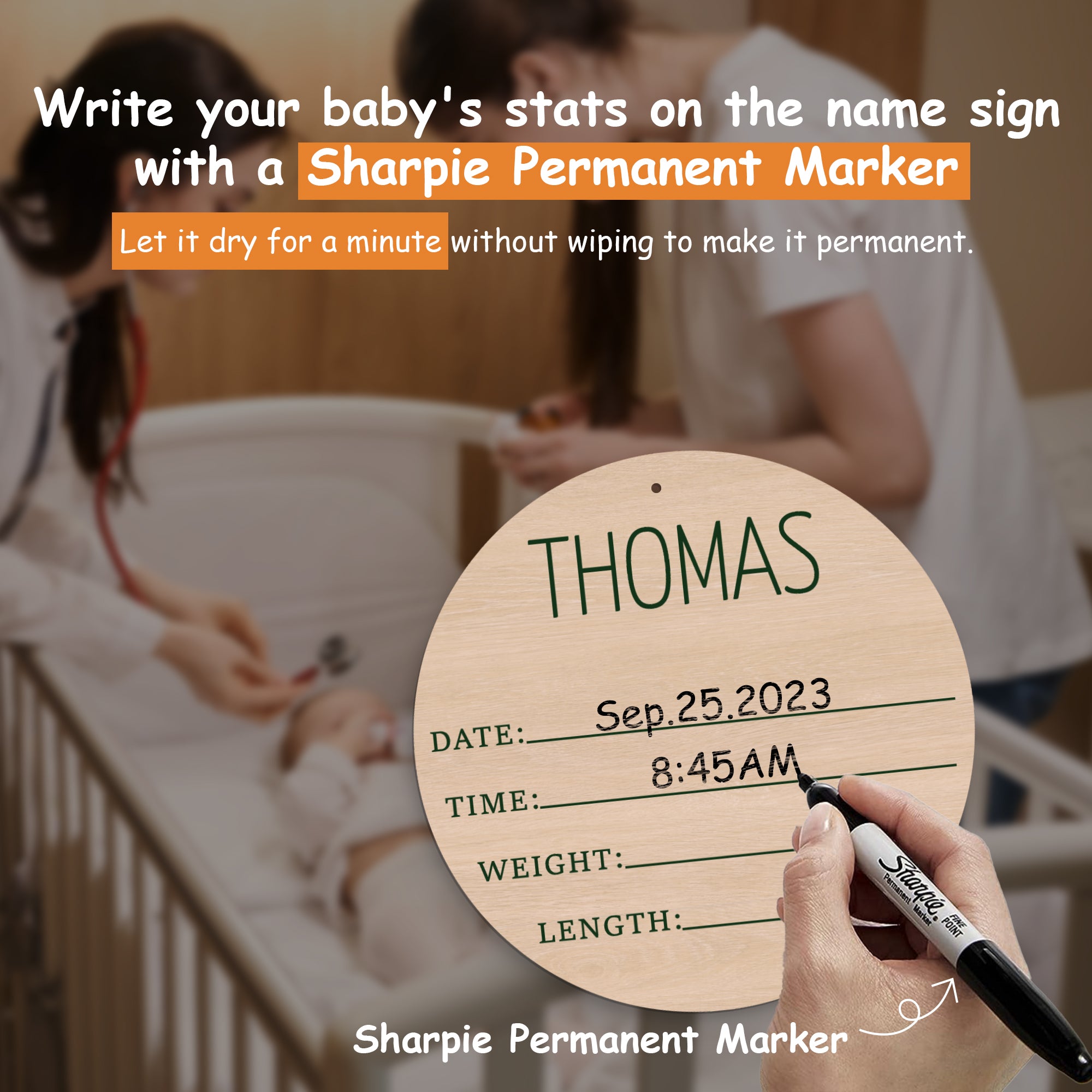 Personalized Newborn Baby Name (Green Dino)