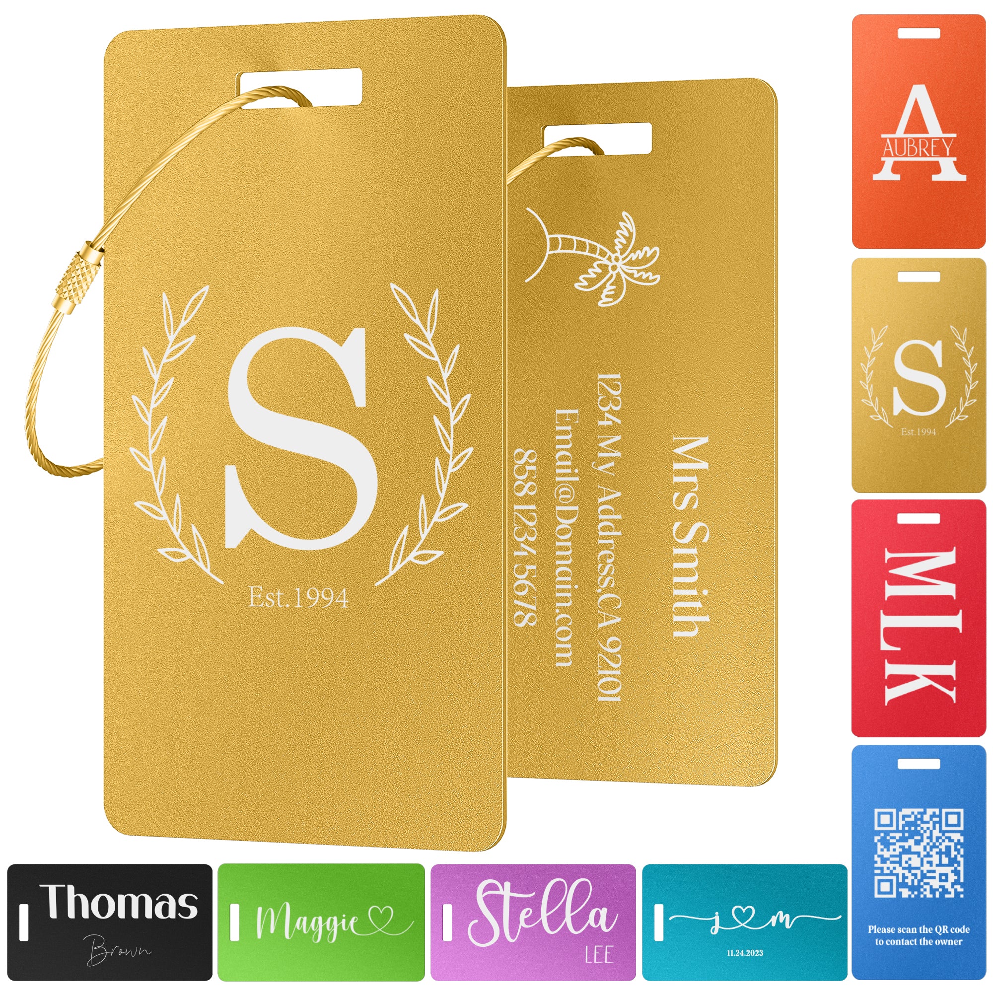 Custom Metal Luggage Tag for Suitcases, Bags, and Travel Needs Design 7