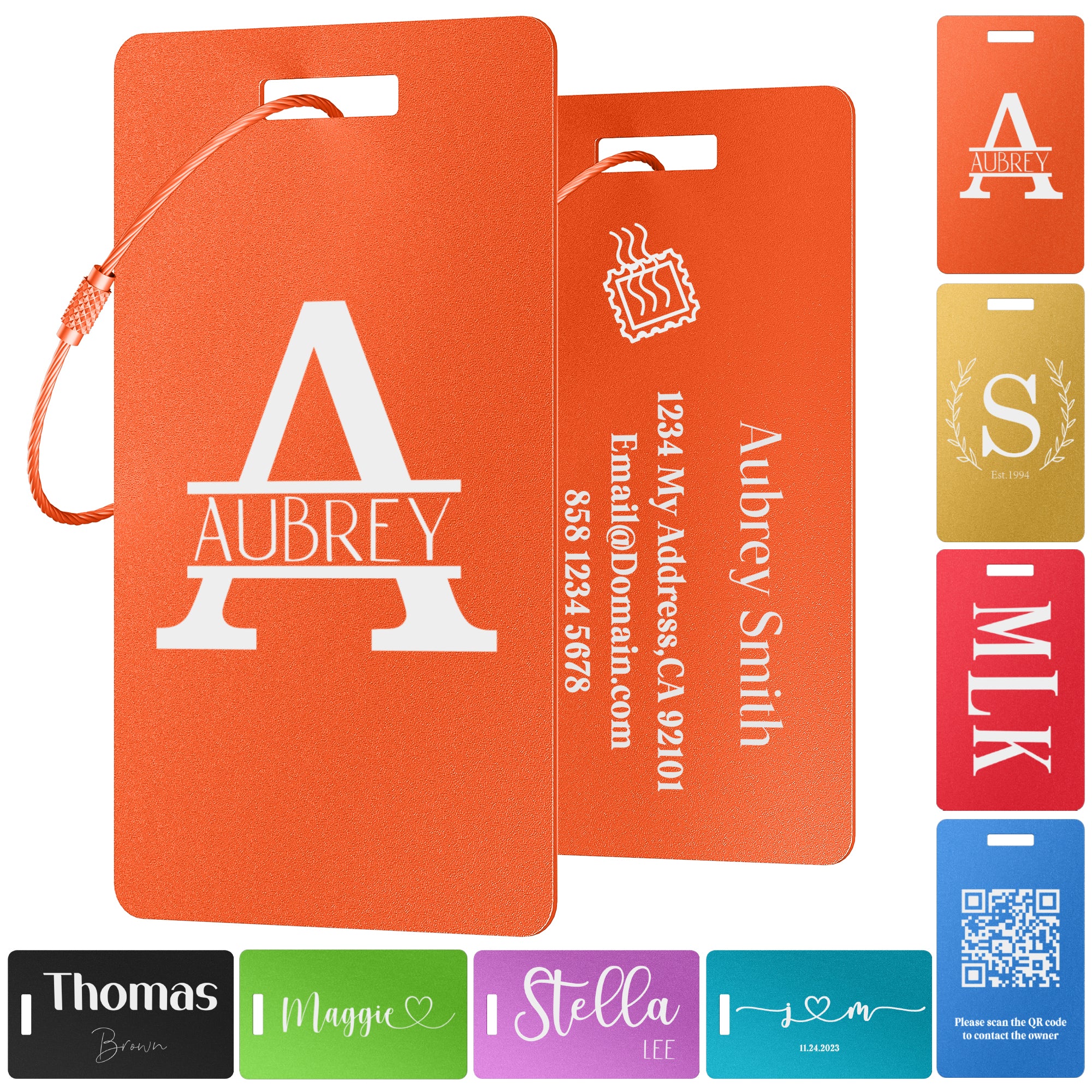 Custom Metal Luggage Tag for Suitcases, Bags, and Travel Needs Design 2