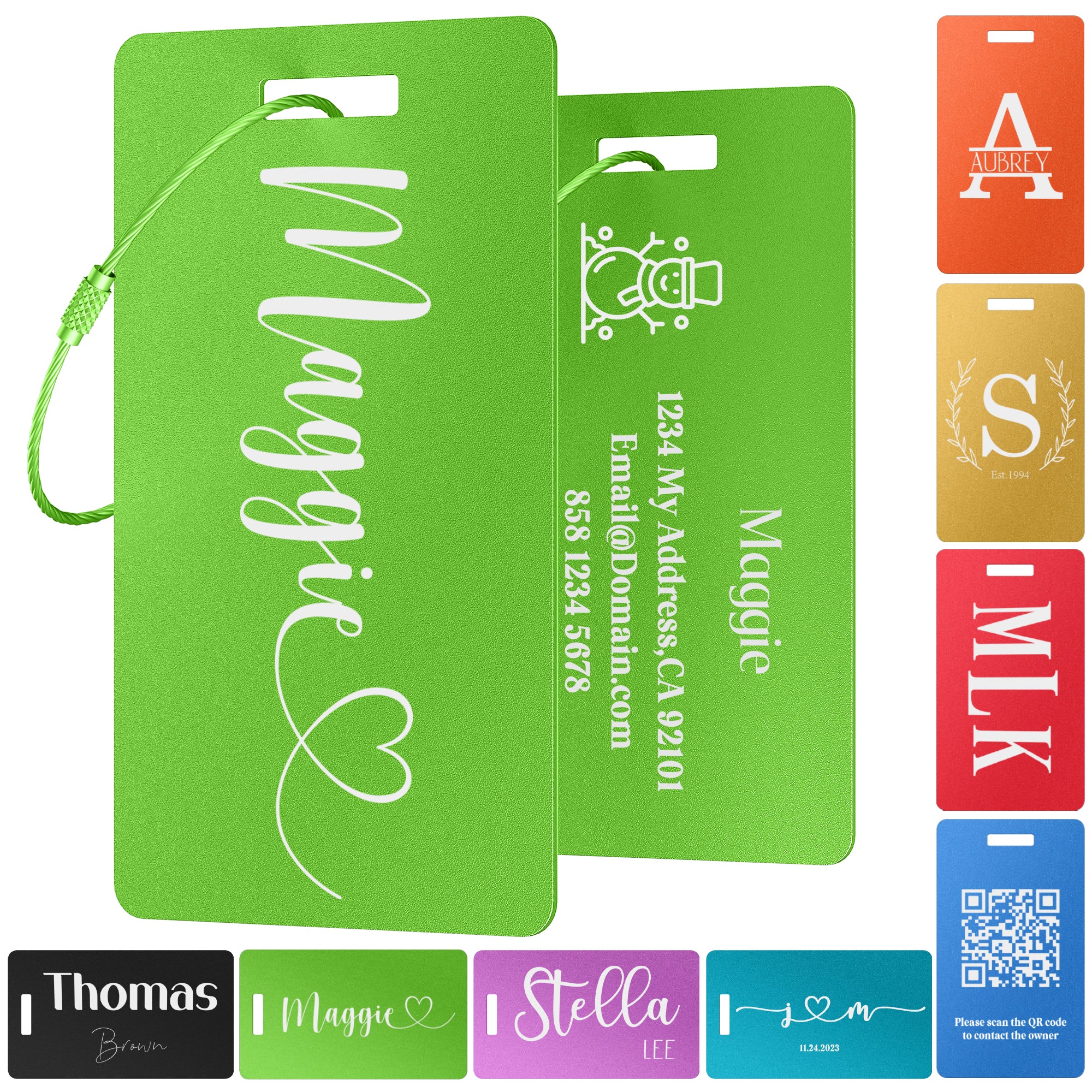 Custom Metal Luggage Tag for Suitcases, Bags, and Travel Needs Design 5