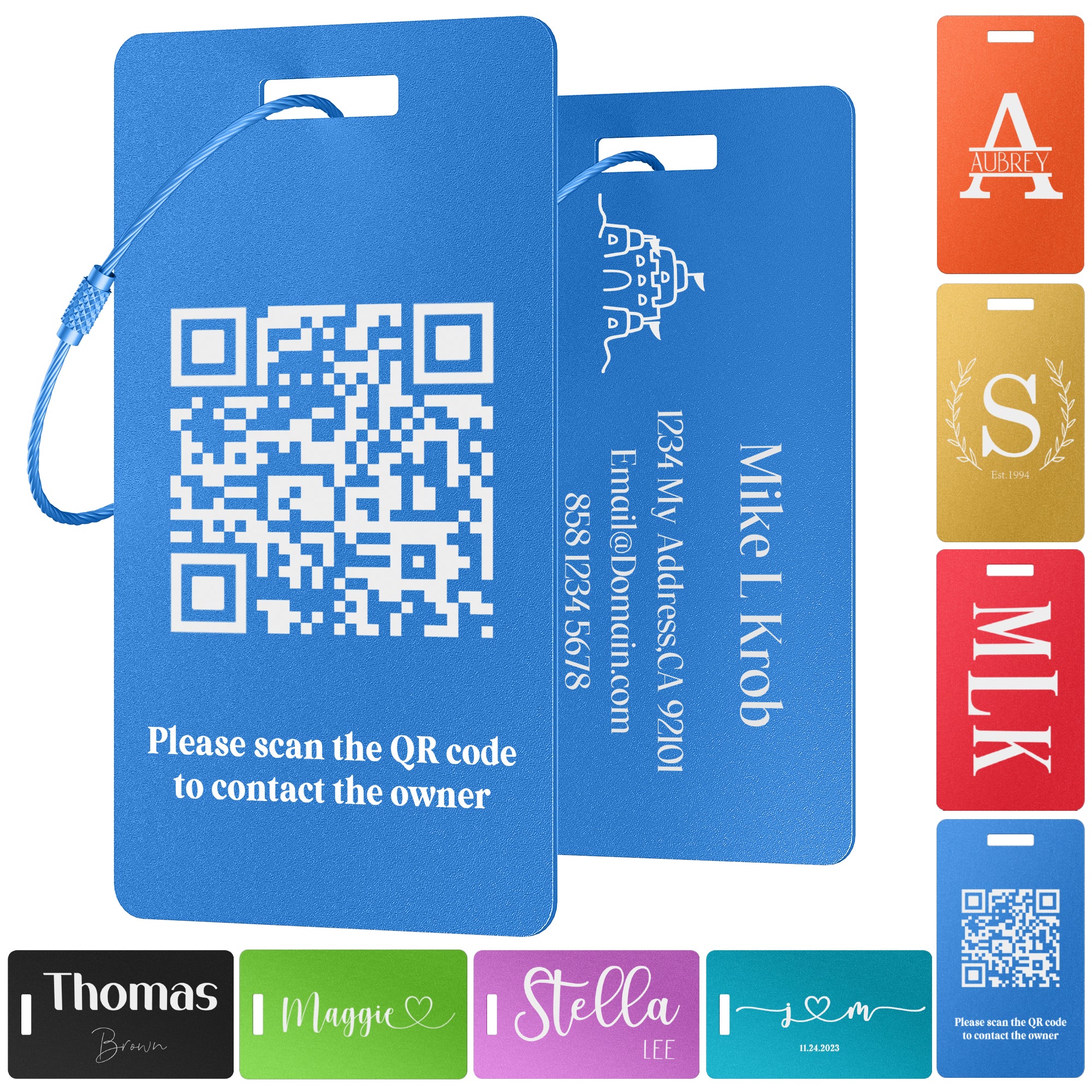 Custom Metal Luggage Tag for Suitcases, Bags, and Travel Needs Design 4