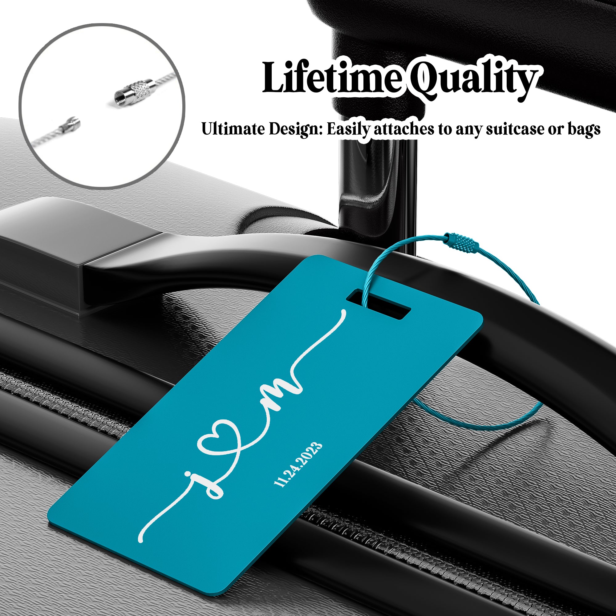 Custom Metal Luggage Tag for Suitcases, Bags, and Travel Needs