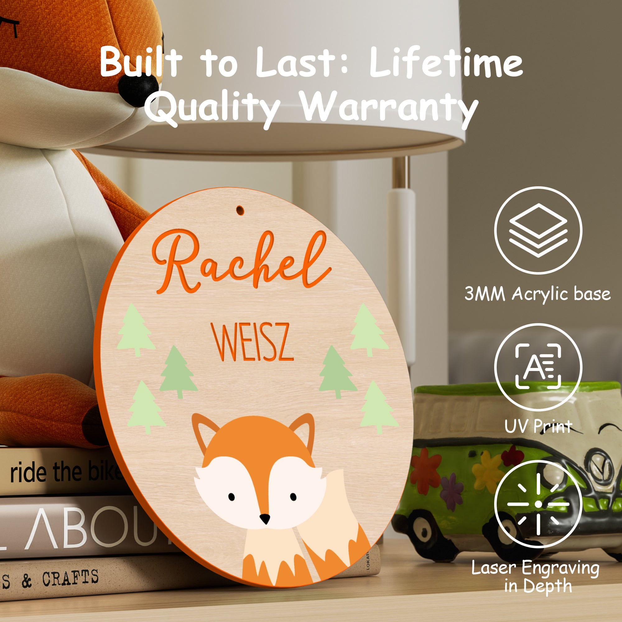 Personalized Newborn Baby Name (Orange Fox)