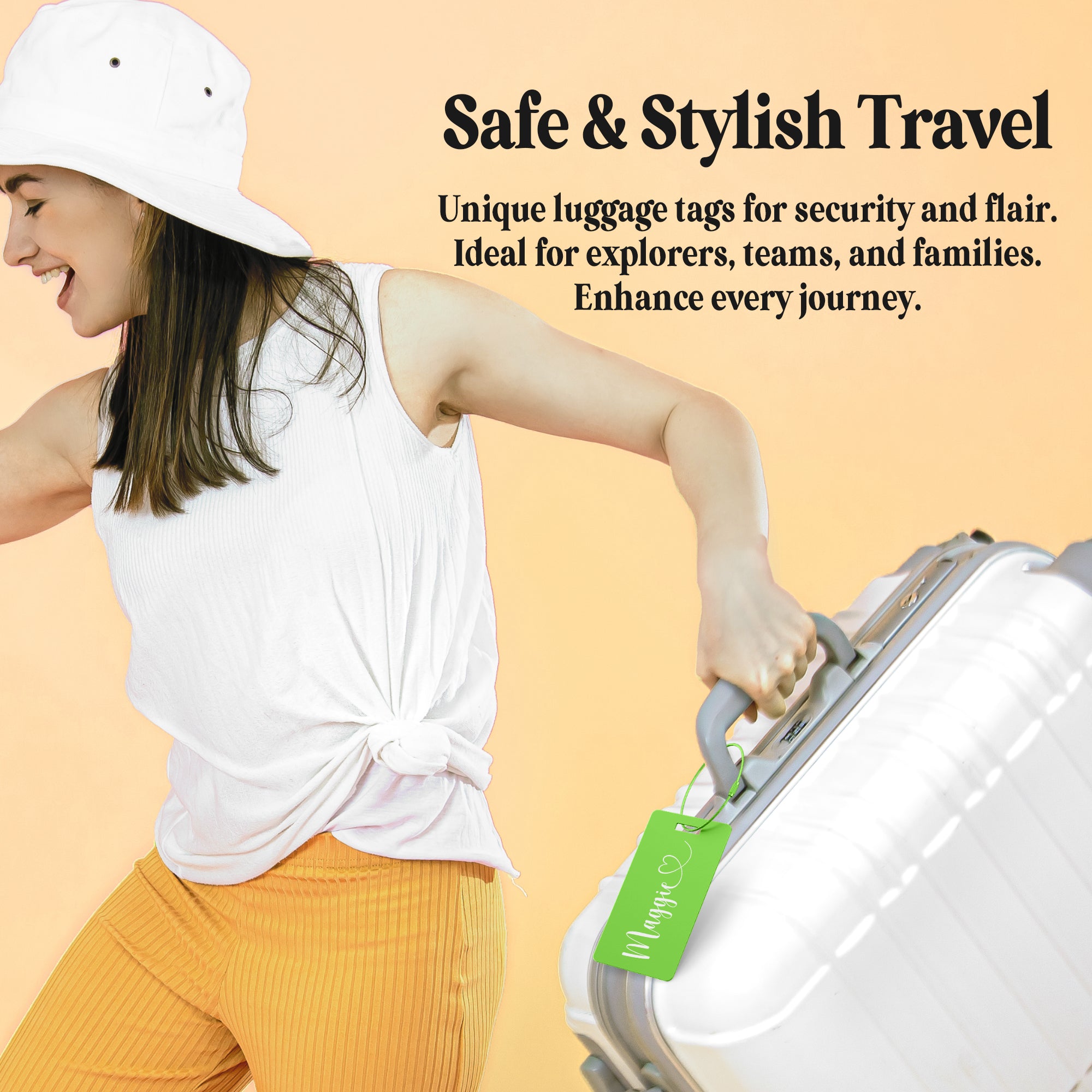 Custom Metal Luggage Tag for Suitcases, Bags, and Travel Needs Design 5