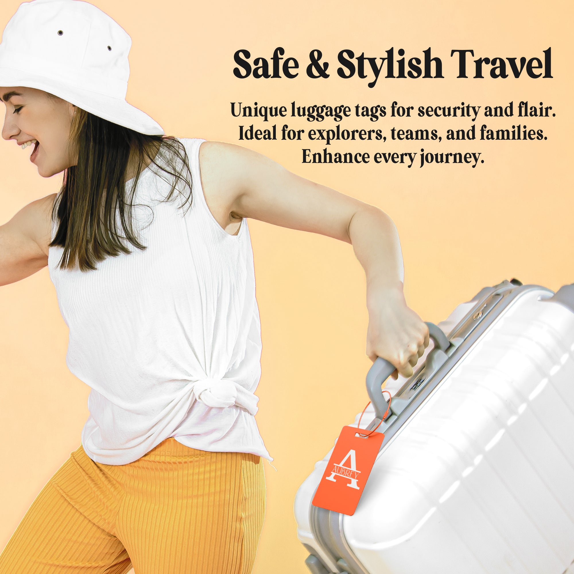 Custom Metal Luggage Tag for Suitcases, Bags, and Travel Needs Design 2