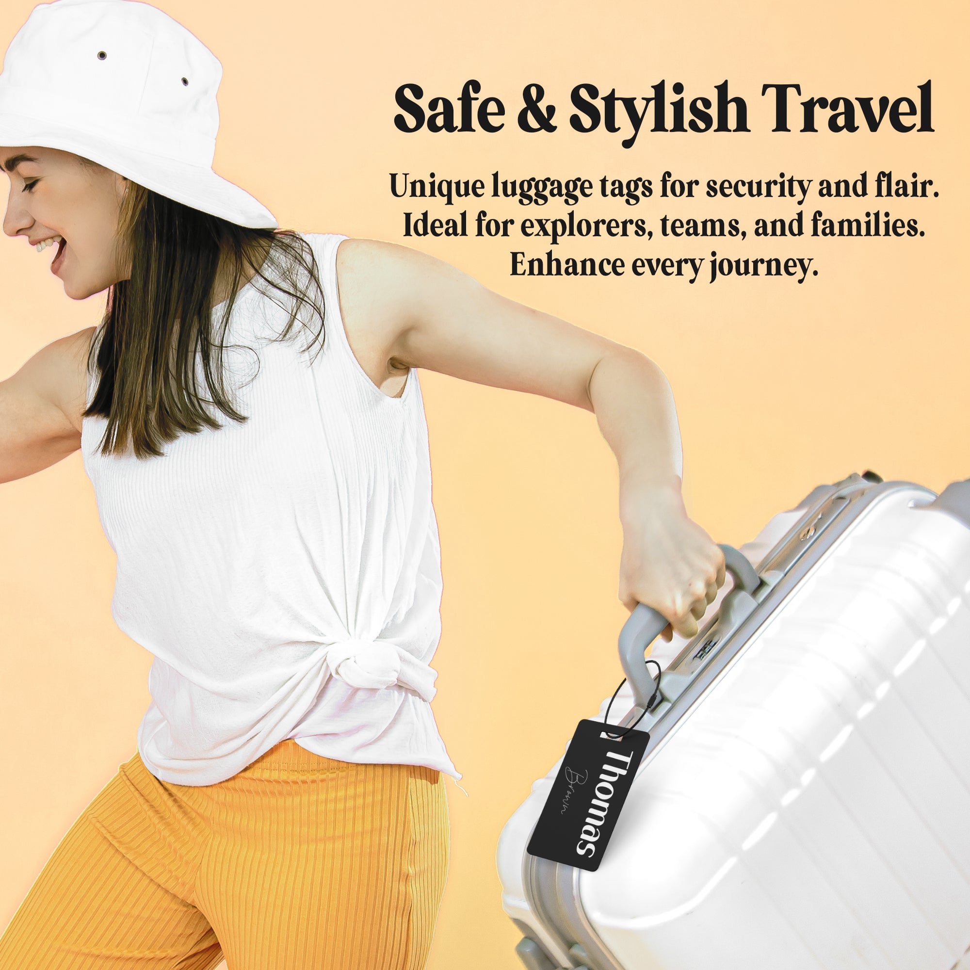 Custom Metal Luggage Tag for Suitcases, Bags, and Travel Needs Design 8