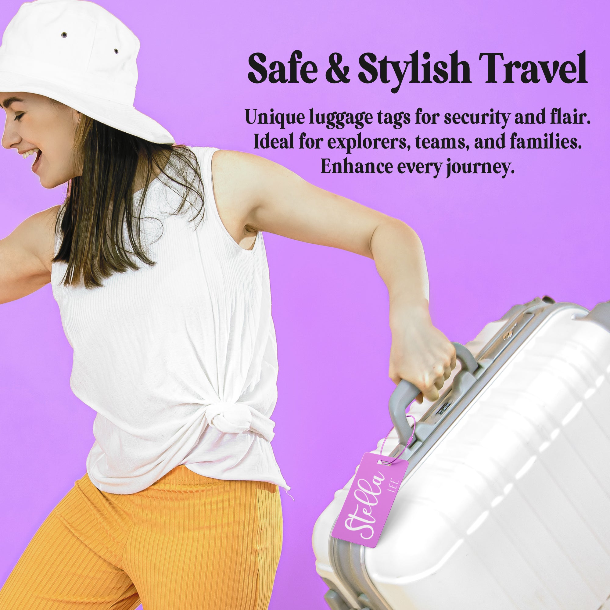 Custom Metal Luggage Tag for Suitcases, Bags, and Travel Needs Design 3