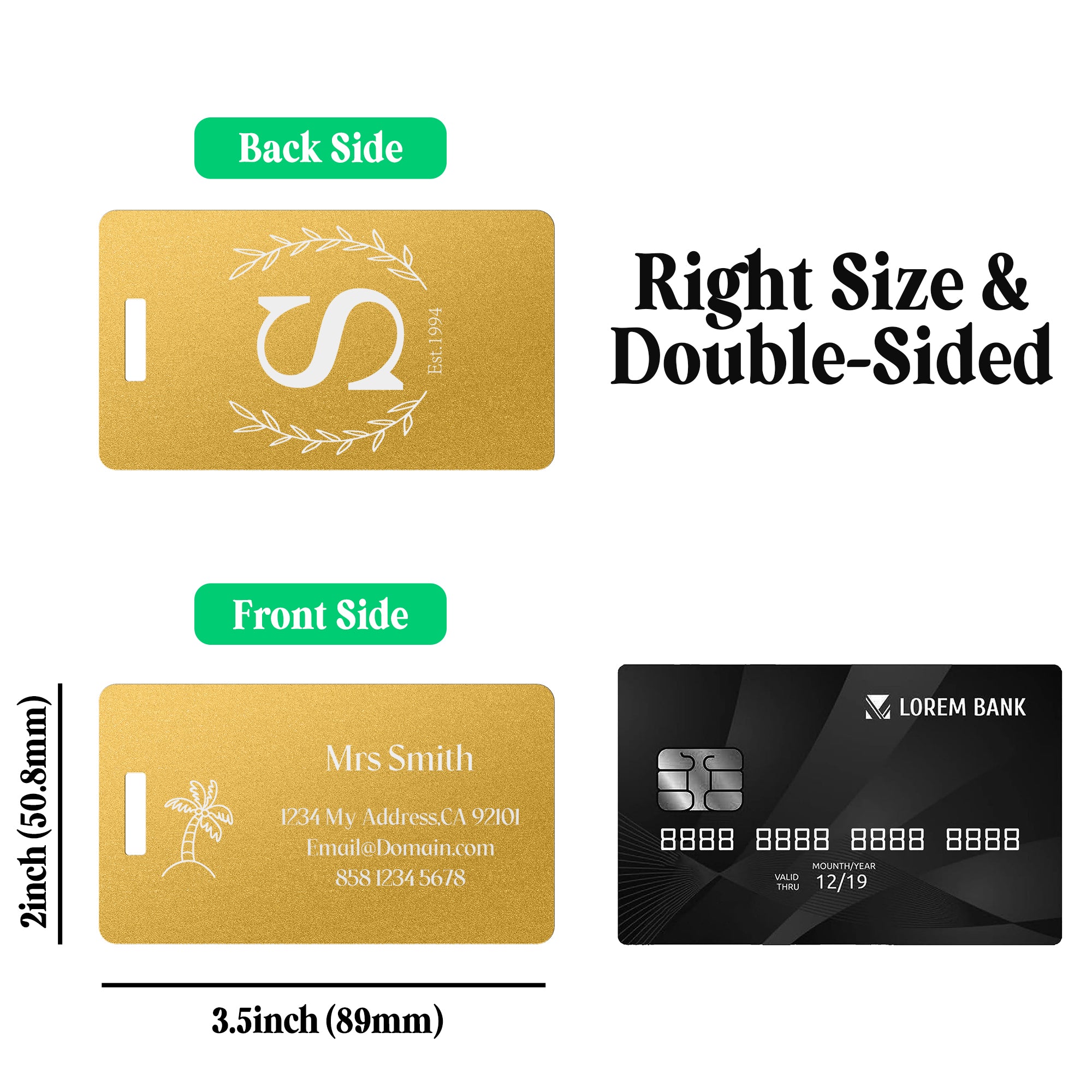 Custom Metal Luggage Tag for Suitcases, Bags, and Travel Needs Design 7