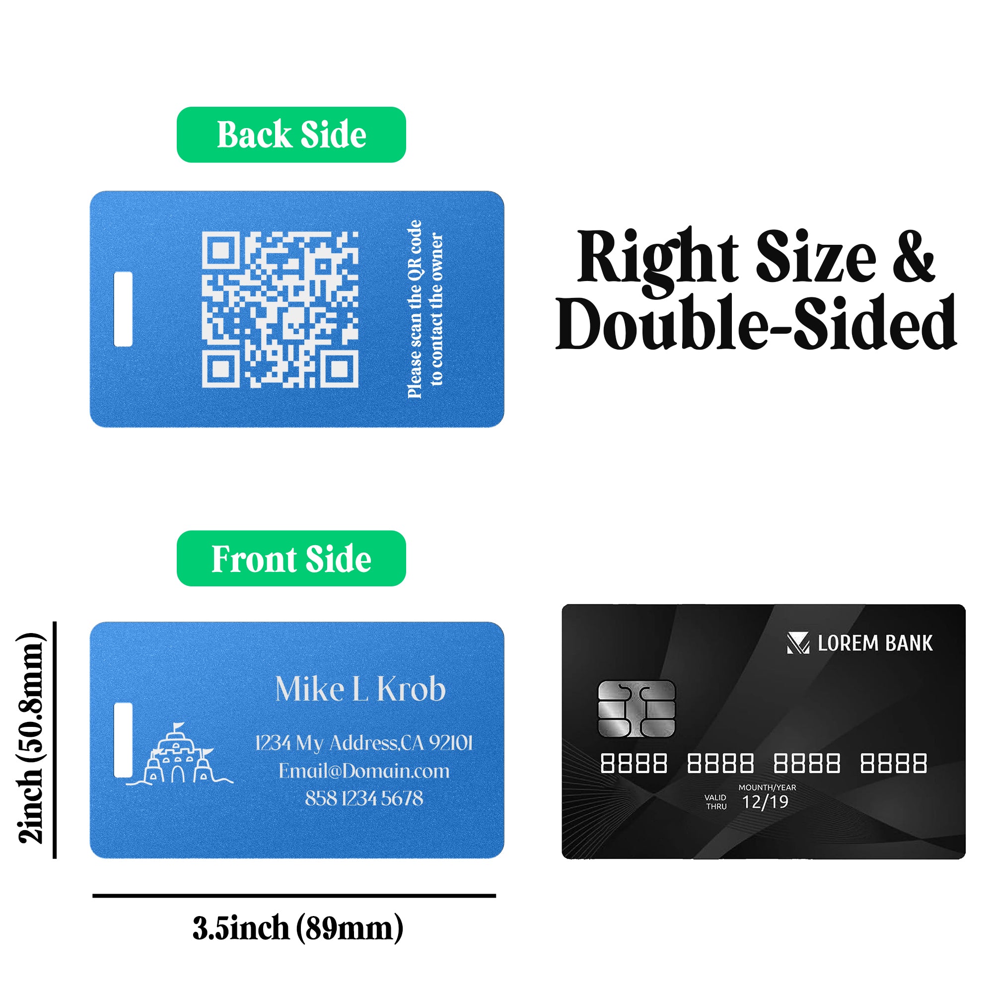 Custom Metal Luggage Tag for Suitcases, Bags, and Travel Needs Design 4