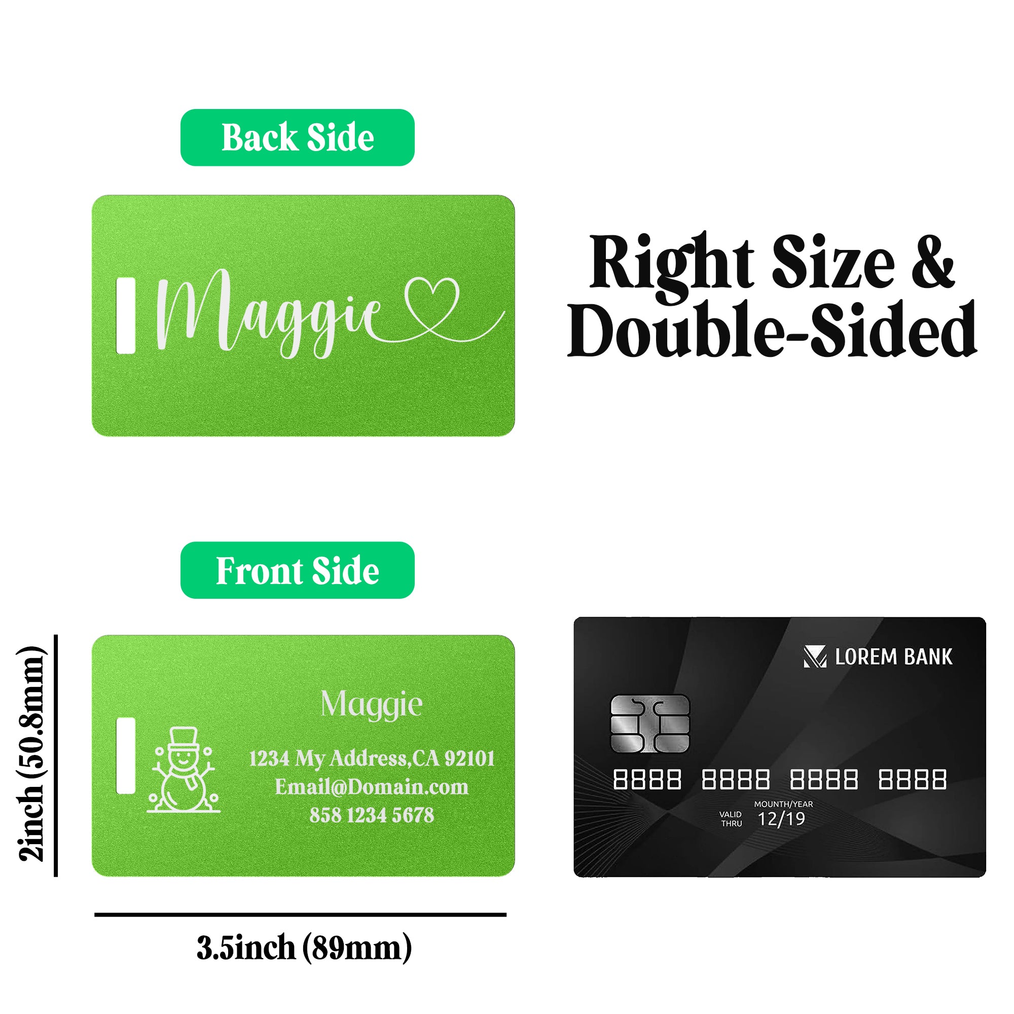 Custom Metal Luggage Tag for Suitcases, Bags, and Travel Needs Design 5