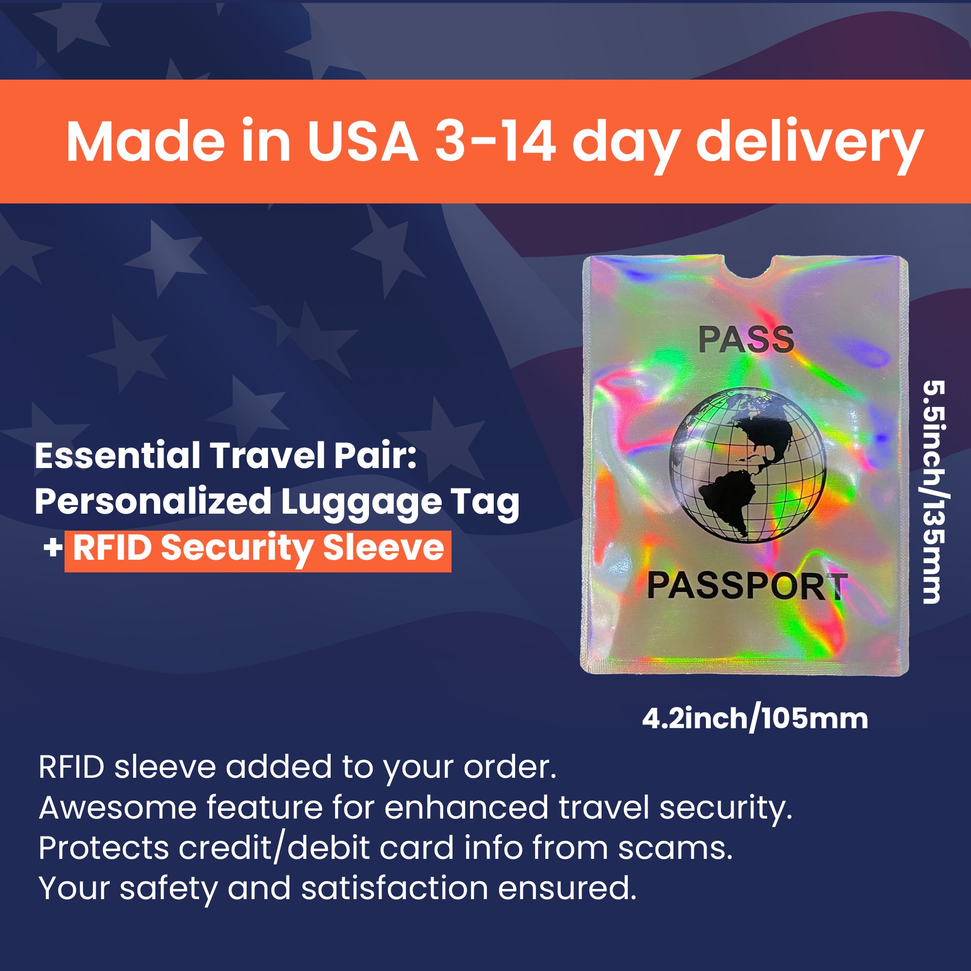 Custom Metal Luggage Tag for Suitcases, Bags, and Travel Needs Design 8